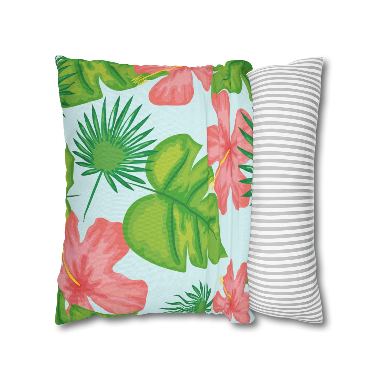 Tropical Island Printed Square Pillow Cover (no insert) - Multiple Sizes (14"x14", 16"x16", 18"x18", 20"x20"), Includes zipper closure
