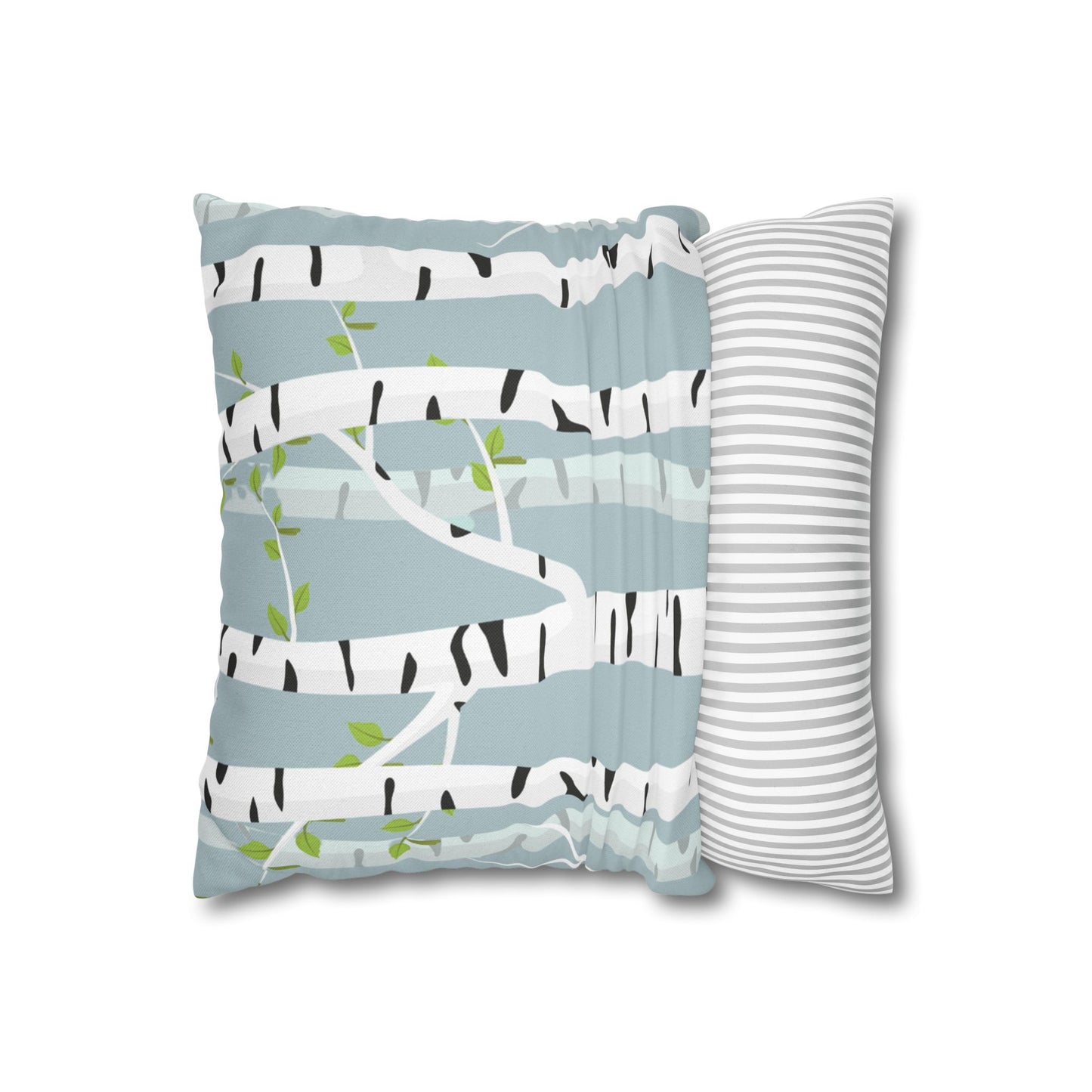 White Birch Printed Square Pillow Cover (no insert) - Multiple Sizes (14"x14", 16"x16", 18"x18", 20"x20"), Includes zipper closure