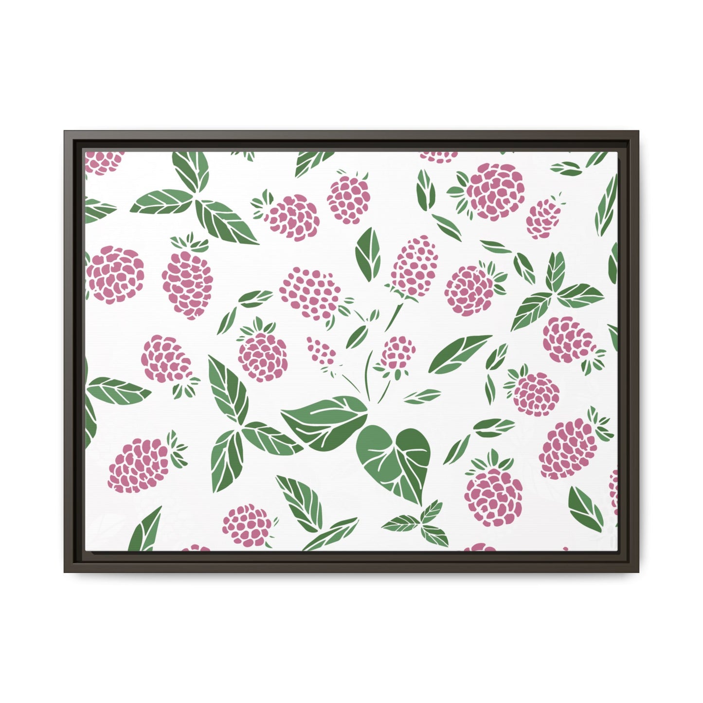 Pink Berry Framed Matte Canvas Art - Multiple Frame Colors & Size Options