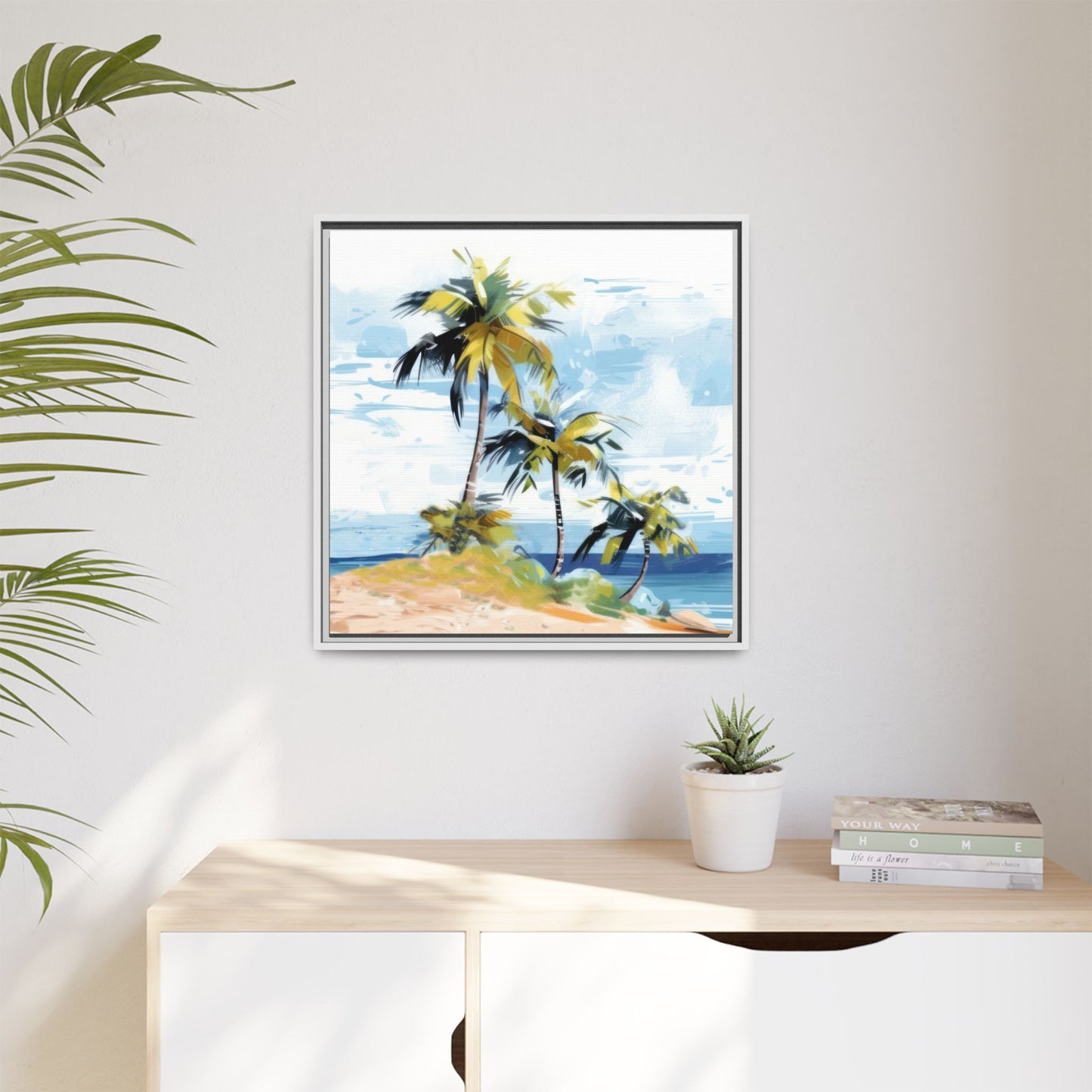 Tropical Retreat Framed Matte Canvas Art - Multiple Frame Colors & Size Options