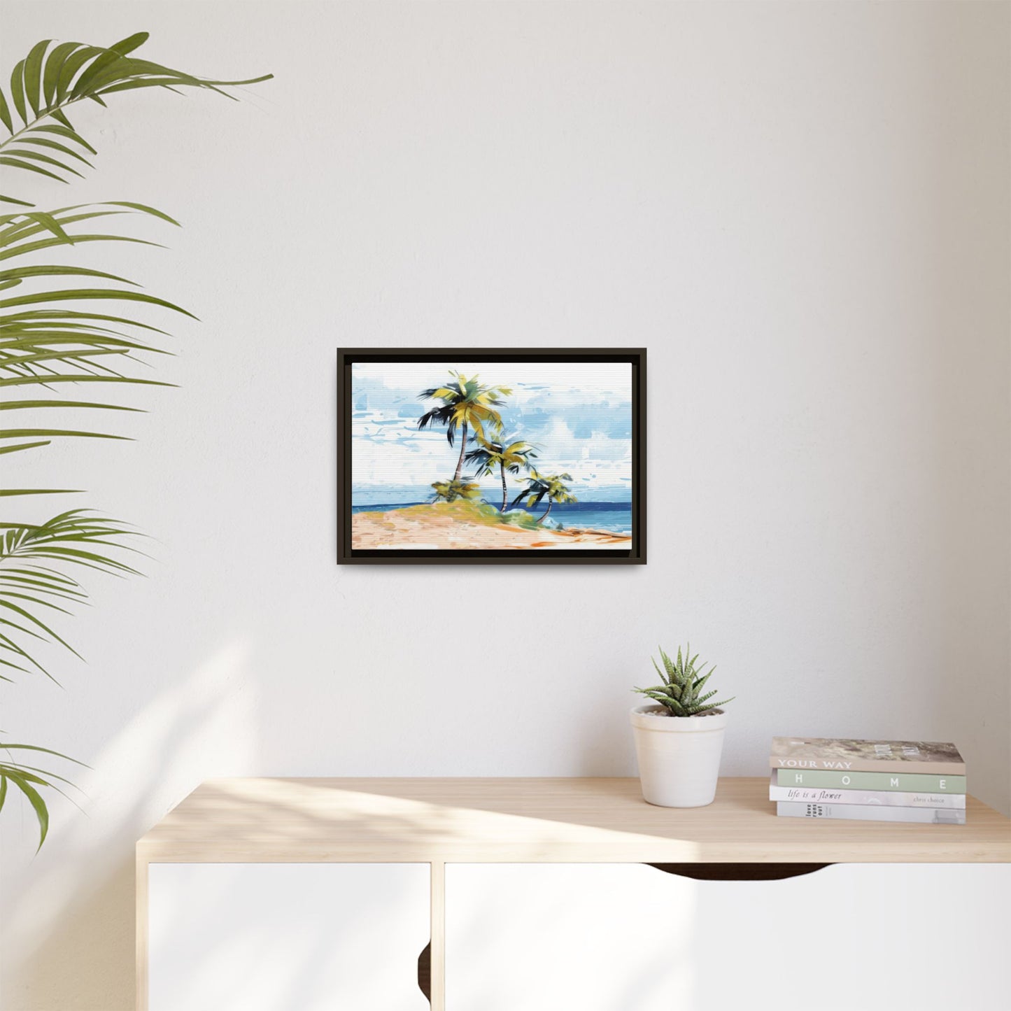 Tropical Retreat Framed Matte Canvas Art - Multiple Frame Colors & Size Options
