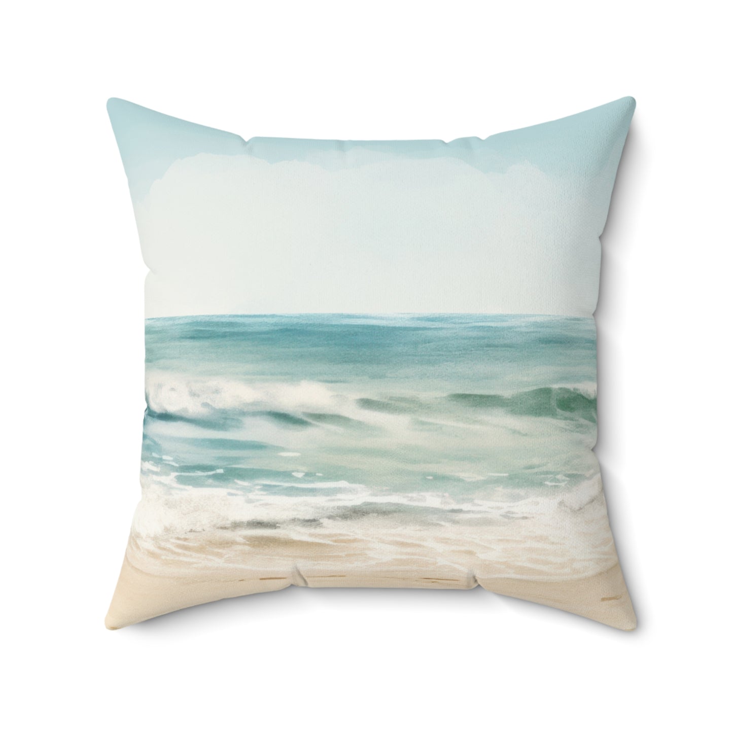 Ocean Breeze Printed Square Pillow Cover with Insert - Multiple Sizes (14"x14", 16"x16", 18"x18", 20"x20"), Includes insert and zipper closure