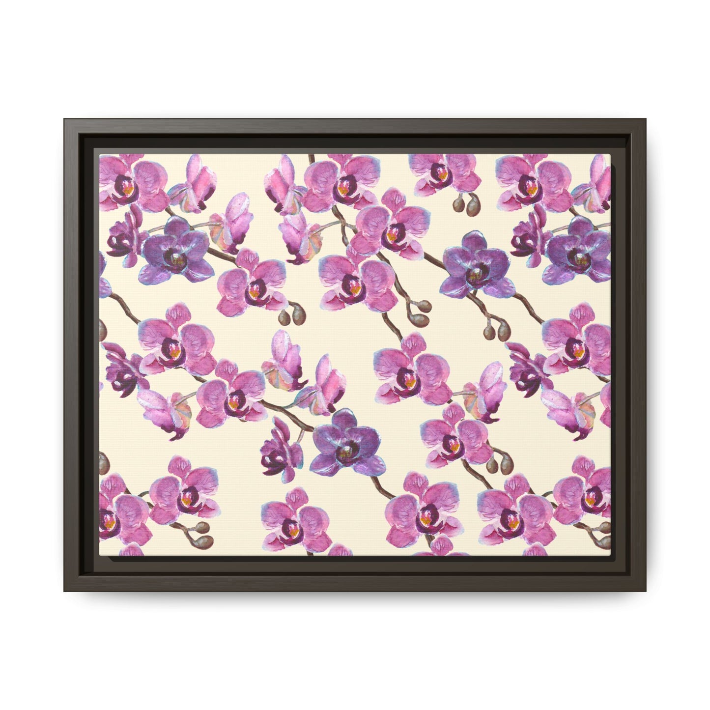 Vanilla Orchid Framed Matte Canvas Art - Multiple Frame Colors & Size Options
