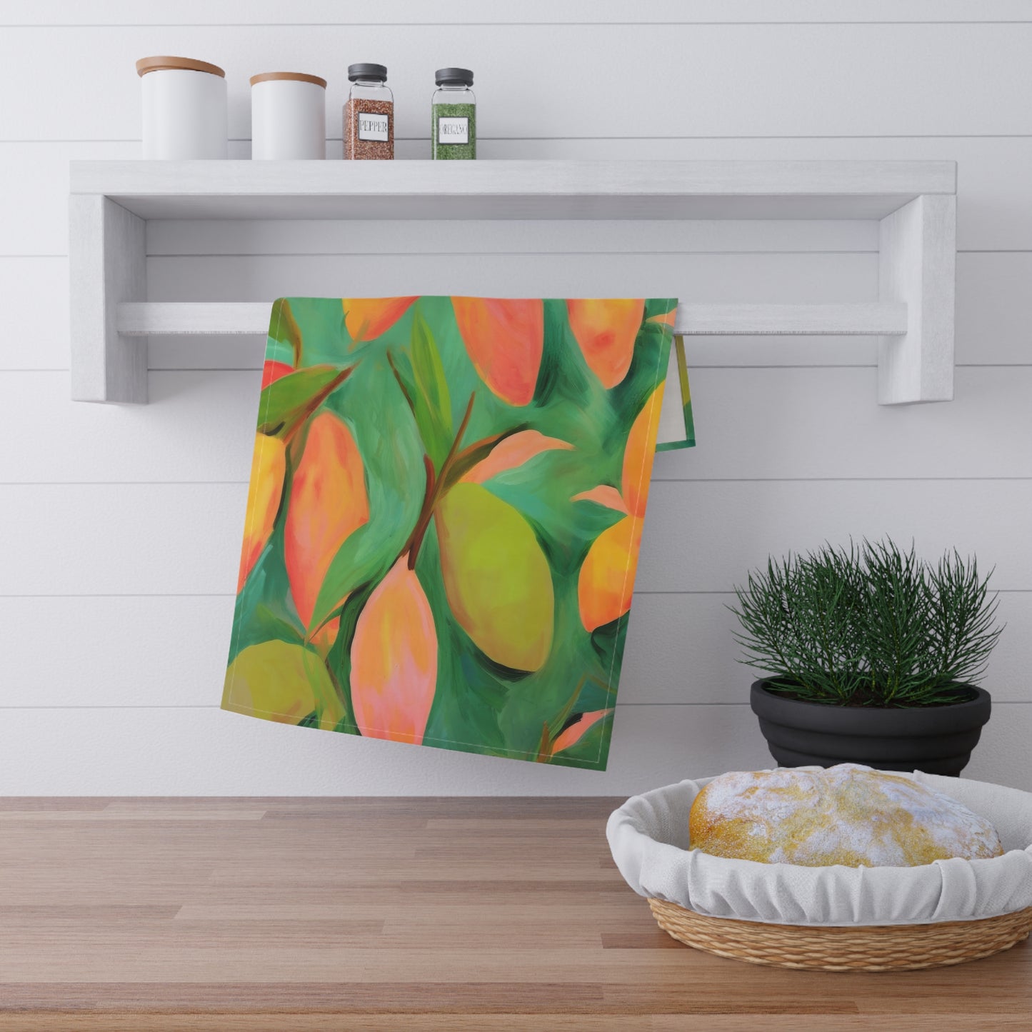 Mangoes Printed Tea Towels - 100% Cotton Twill, 18" x 30"