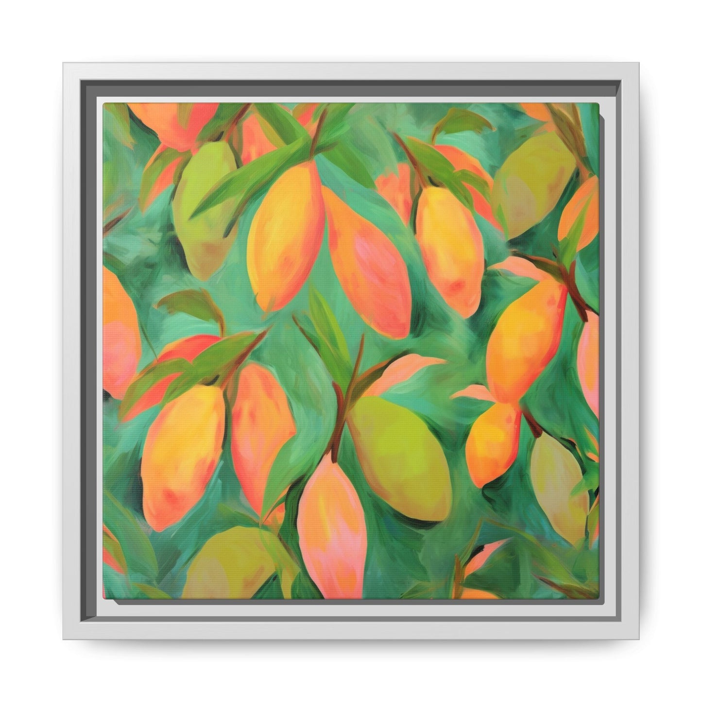 Mangoes Framed Matte Canvas Art - Multiple Frame Color & Size Options