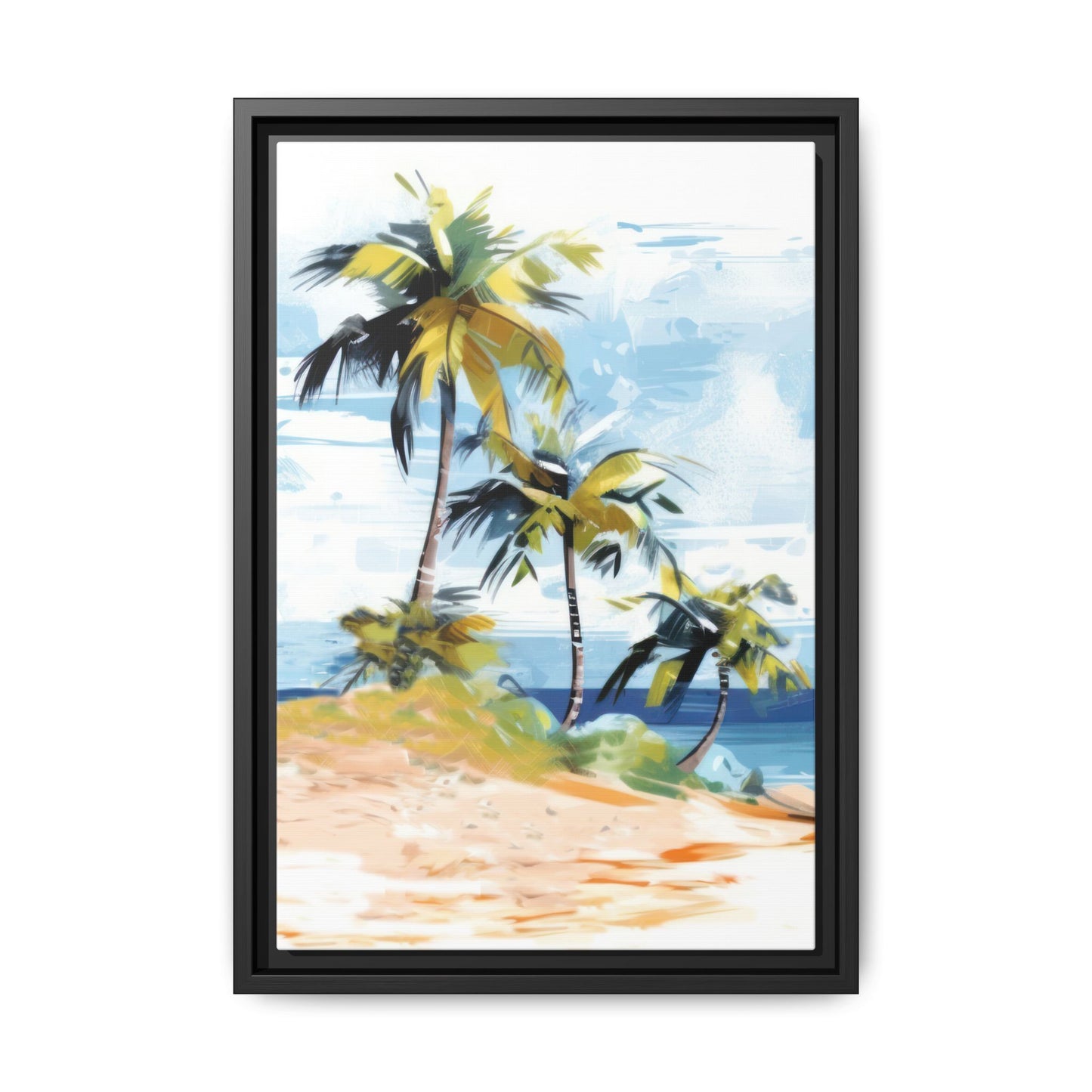 Tropical Retreat Framed Matte Canvas Art - Multiple Frame Colors & Size Options