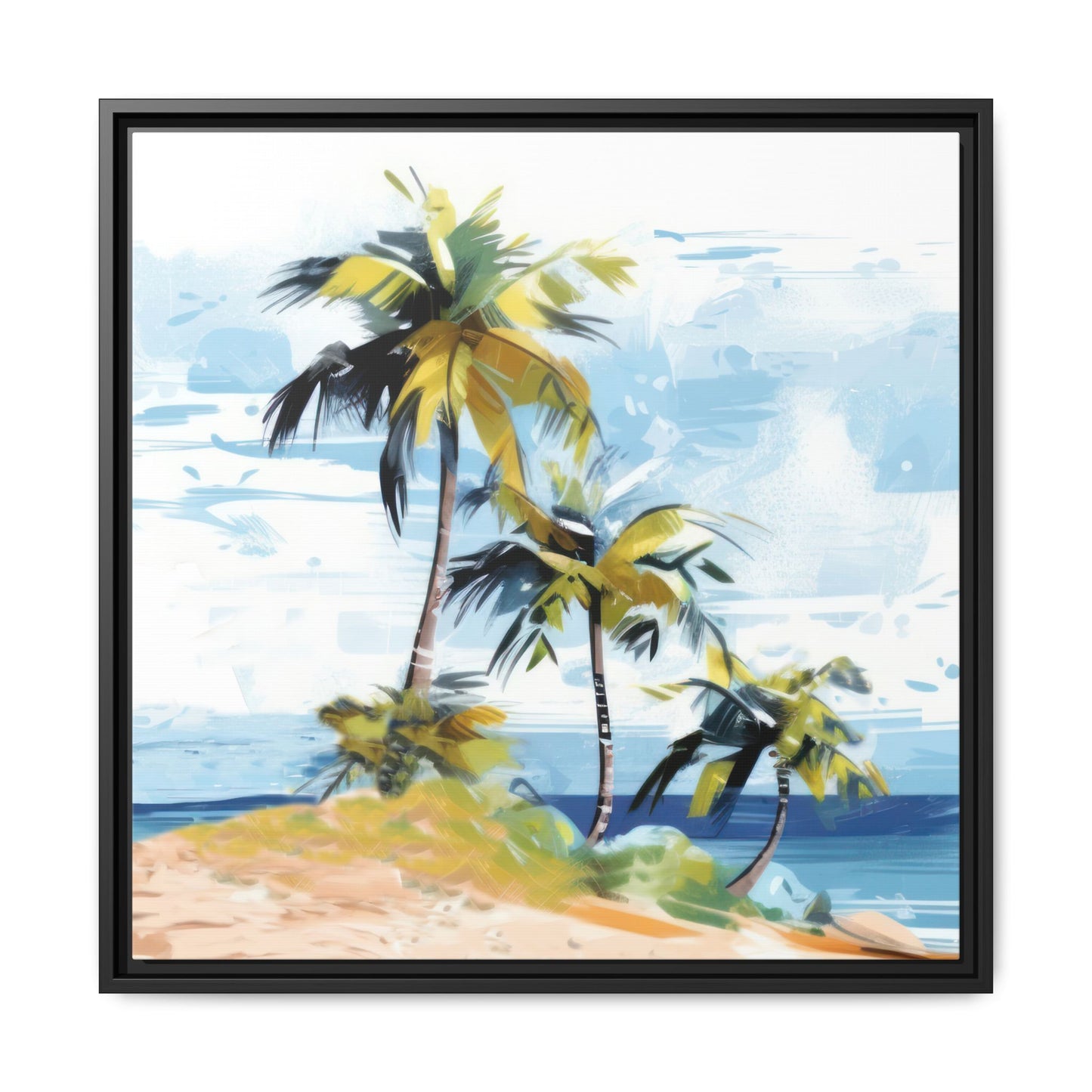 Tropical Retreat Framed Matte Canvas Art - Multiple Frame Colors & Size Options