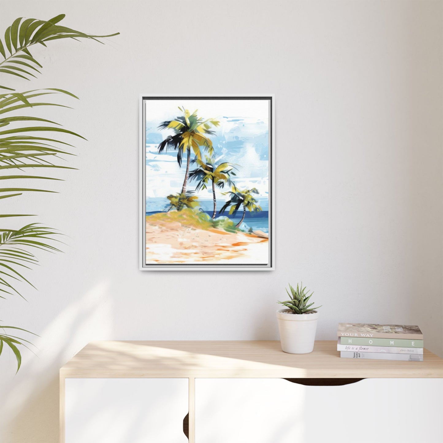 Tropical Retreat Framed Matte Canvas Art - Multiple Frame Colors & Size Options
