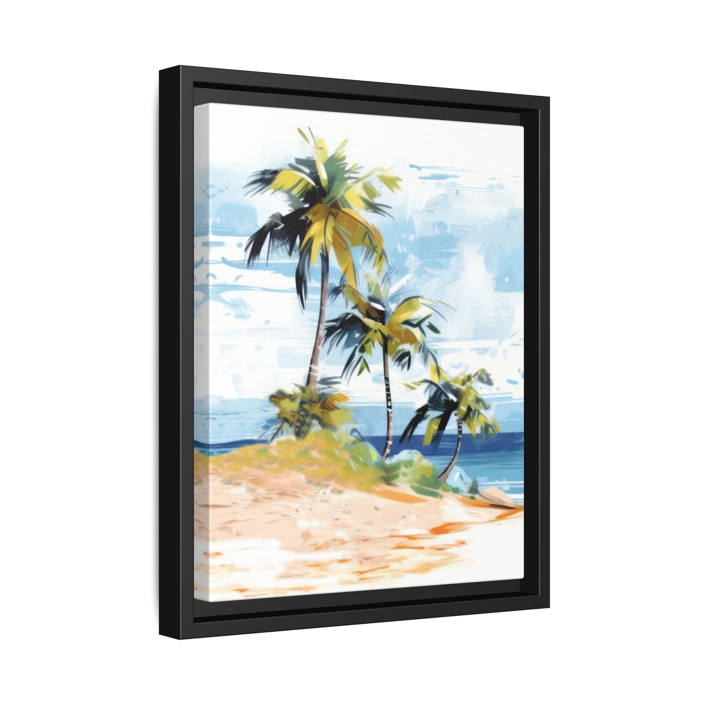 Tropical Retreat Framed Matte Canvas Art - Multiple Frame Colors & Size Options