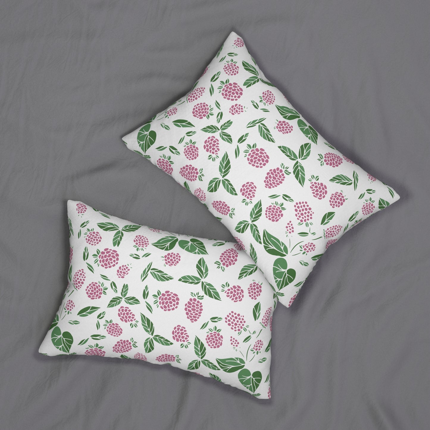 Pink Berry Printed Lumbar Pillow with Insert (20" x 14") - Includes insert and zipper closure