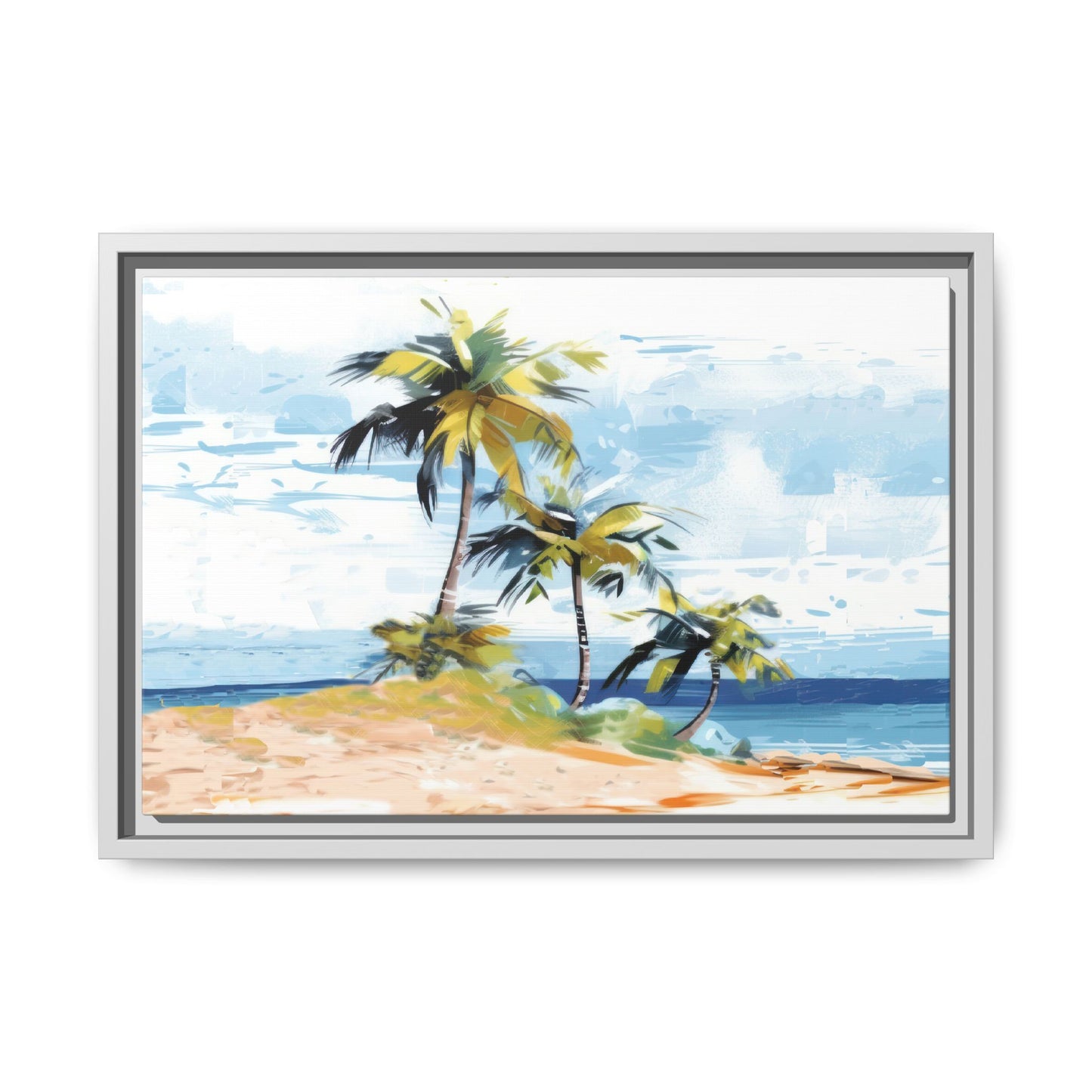 Tropical Retreat Framed Matte Canvas Art - Multiple Frame Colors & Size Options