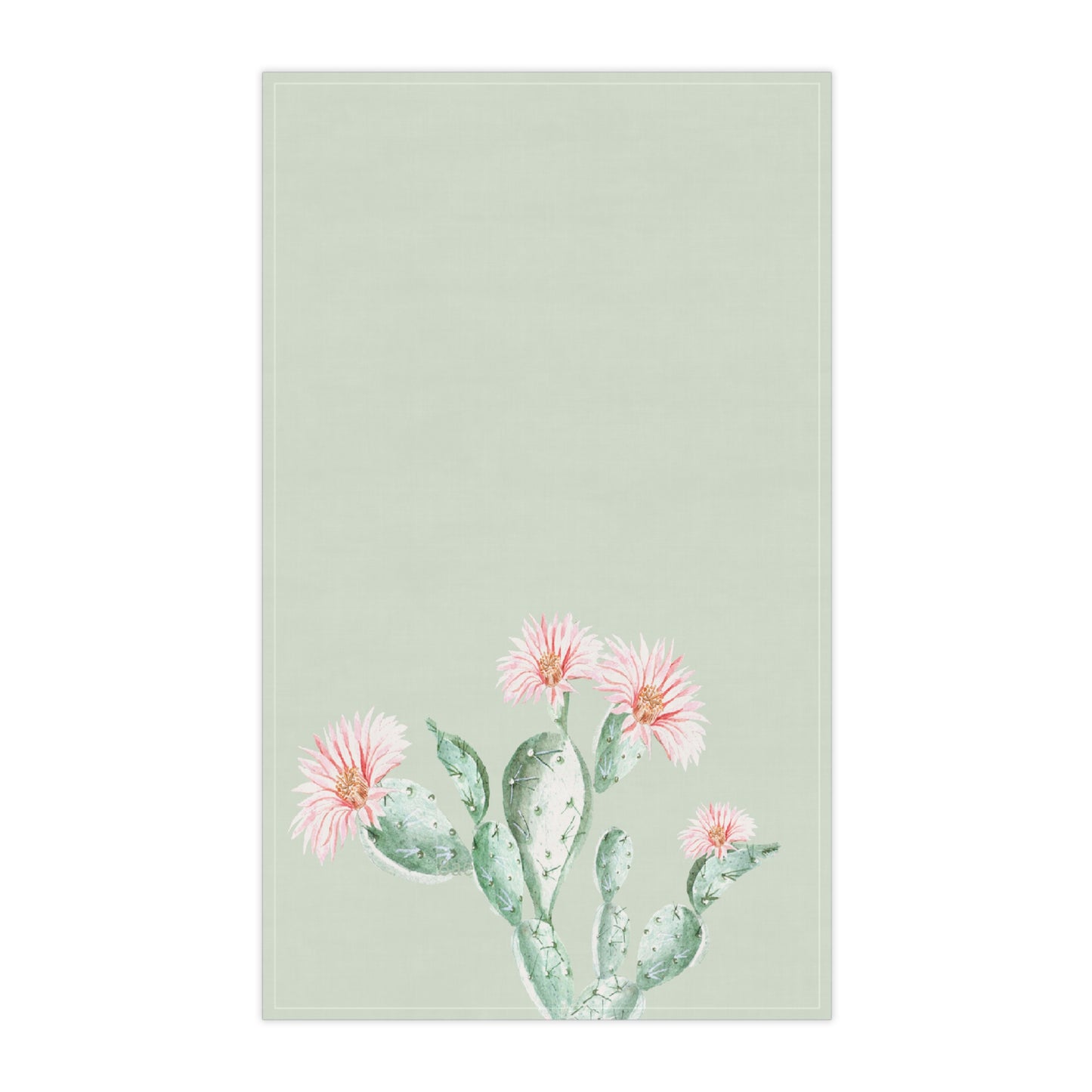 Cactus Flower Printed Tea Towels - 100% Cotton Twill, 18" x 30"