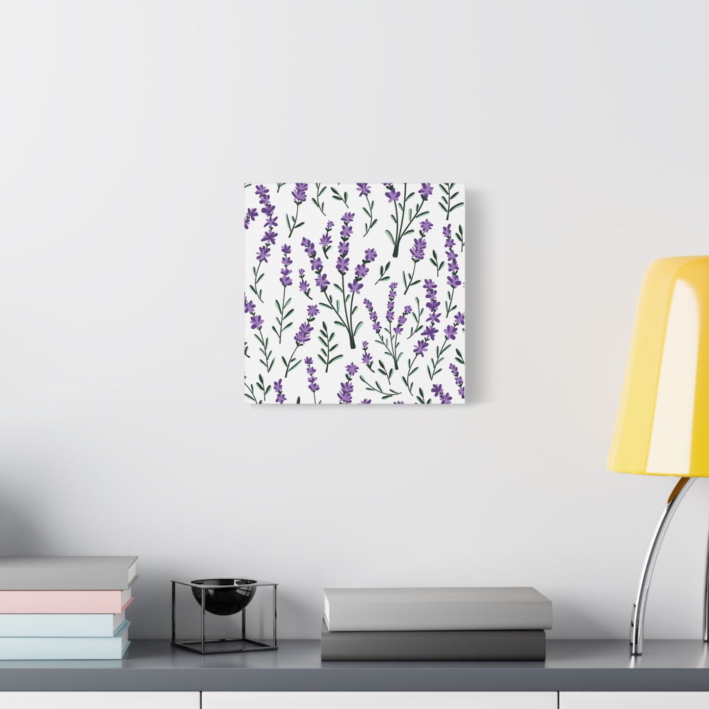 Lavender White Canvas Art Print - Multiple Sizing Options