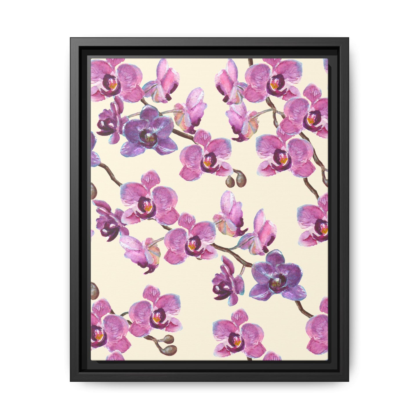 Vanilla Orchid Framed Matte Canvas Art - Multiple Frame Colors & Size Options