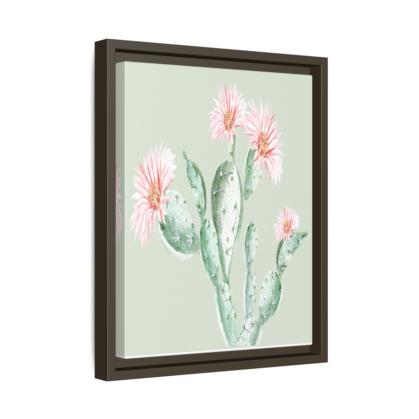 Cactus Flower Framed Matte Canvas Art - Multiple Frame Colors & Size Options