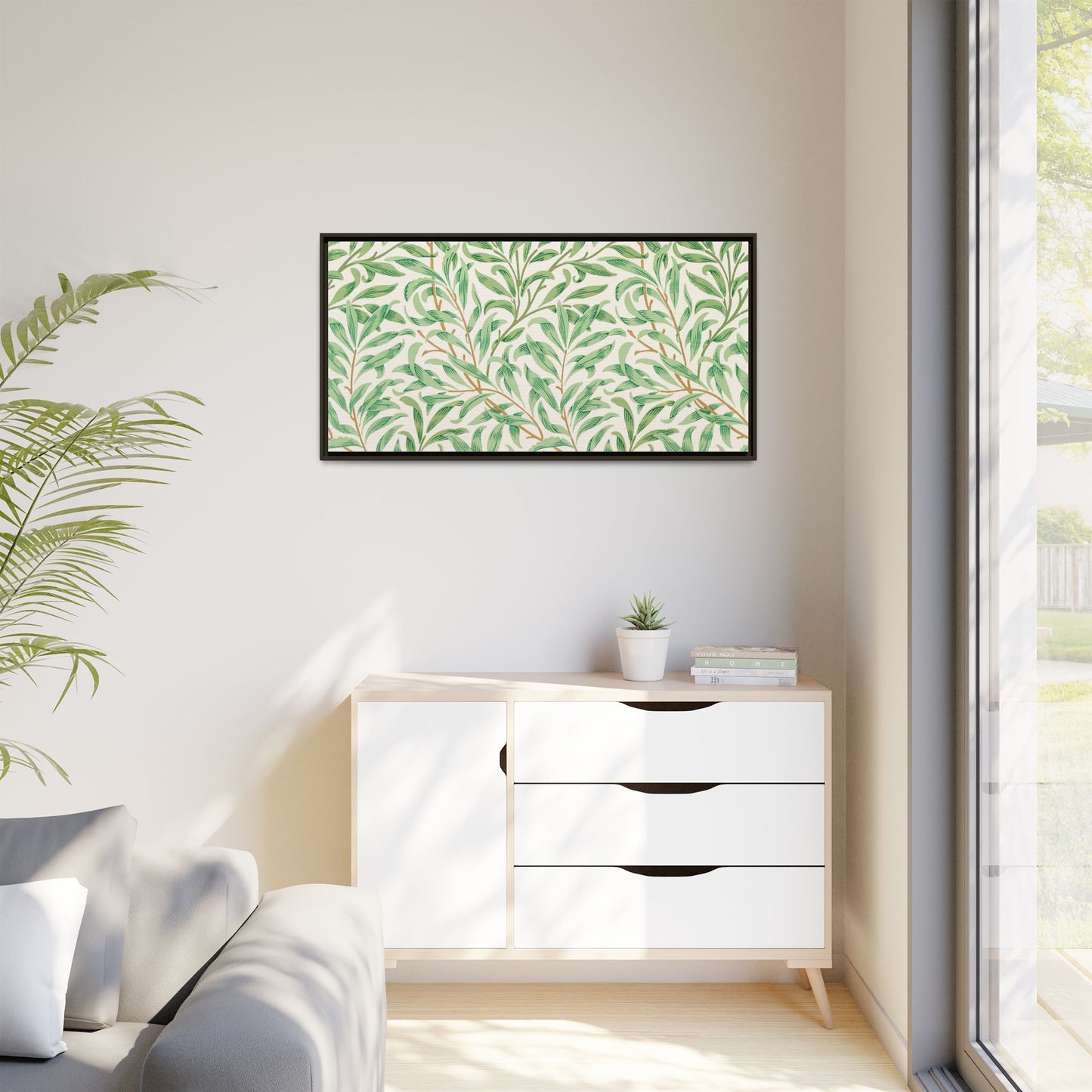 Willow Boughs Framed Matte Canvas Art - Multiple Frame Color & Size Options