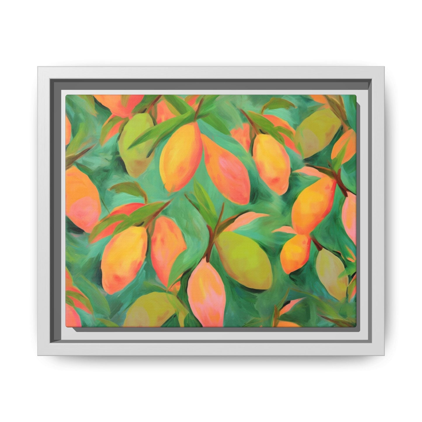 Mangoes Framed Matte Canvas Art - Multiple Frame Color & Size Options