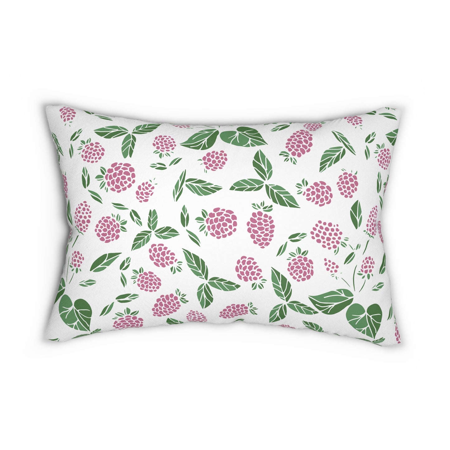 Pink Berry Printed Lumbar Pillow with Insert (20" x 14") - Includes insert and zipper closure