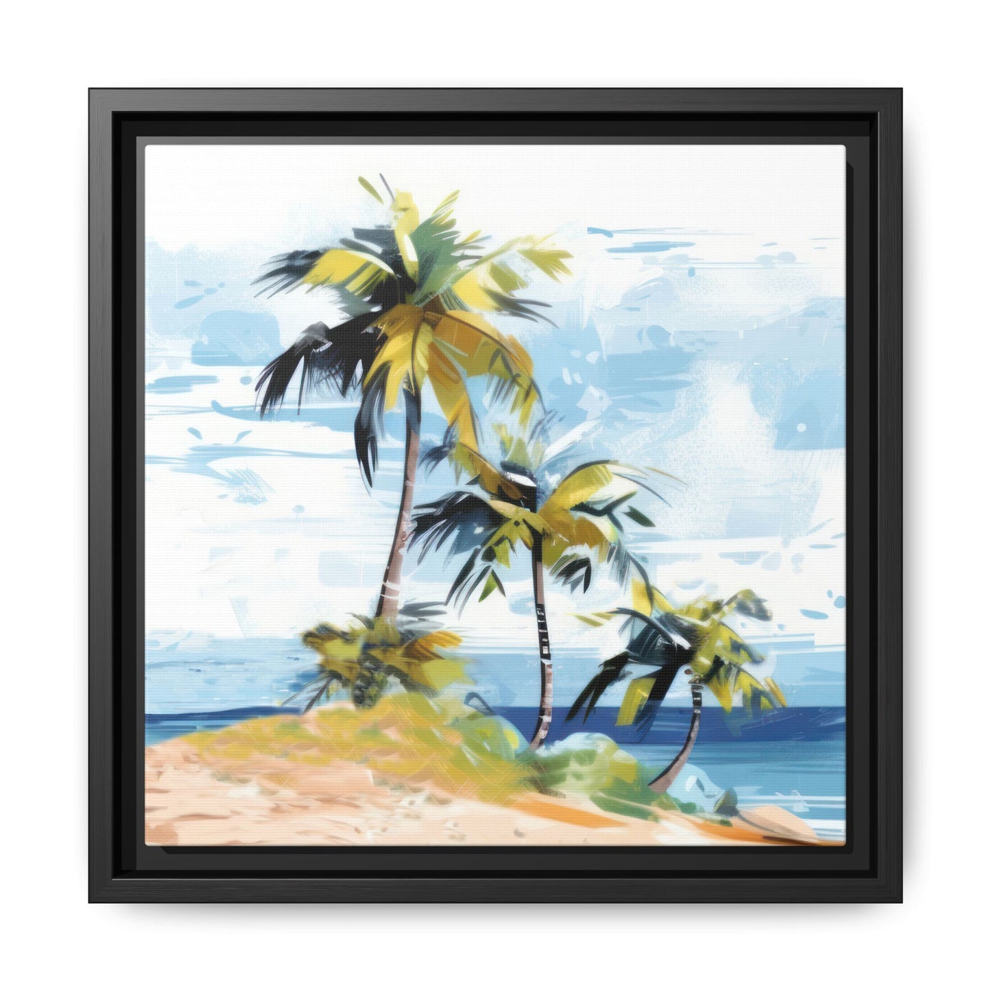 Tropical Retreat Framed Matte Canvas Art - Multiple Frame Colors & Size Options