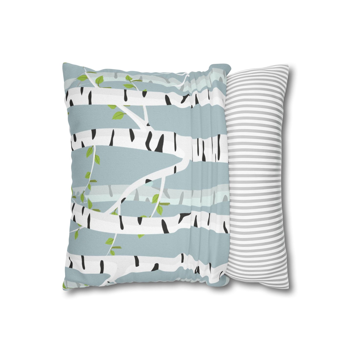 White Birch Printed Square Pillow Cover (no insert) - Multiple Sizes (14"x14", 16"x16", 18"x18", 20"x20"), Includes zipper closure
