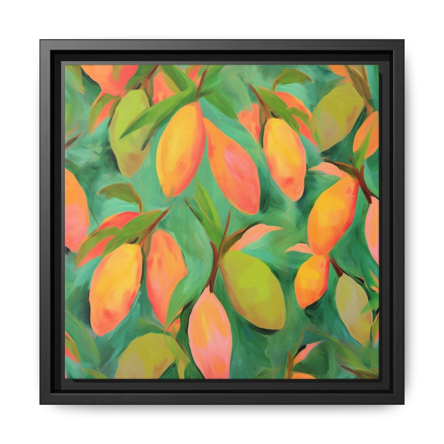 Mangoes Framed Matte Canvas Art - Multiple Frame Color & Size Options