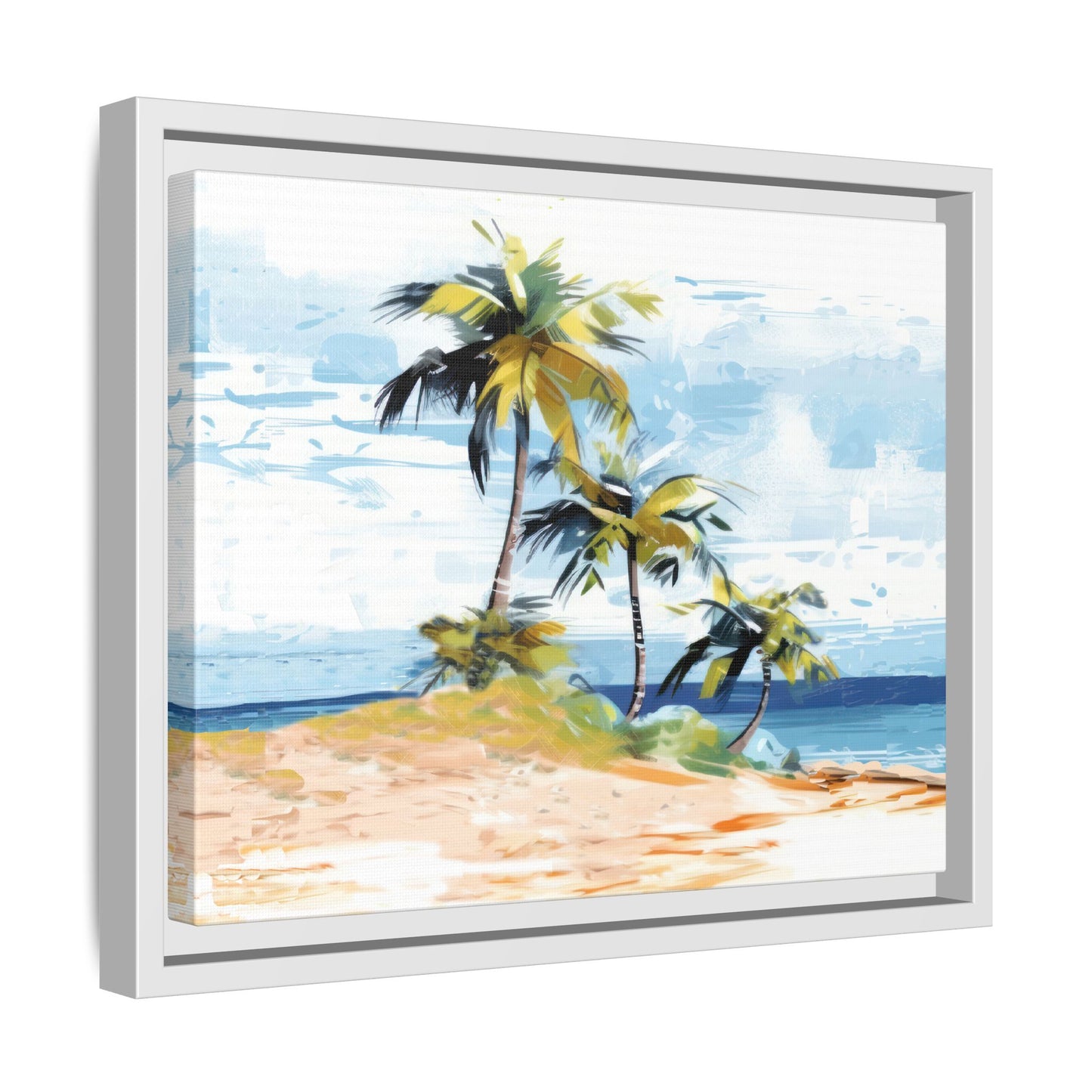 Tropical Retreat Framed Matte Canvas Art - Multiple Frame Colors & Size Options