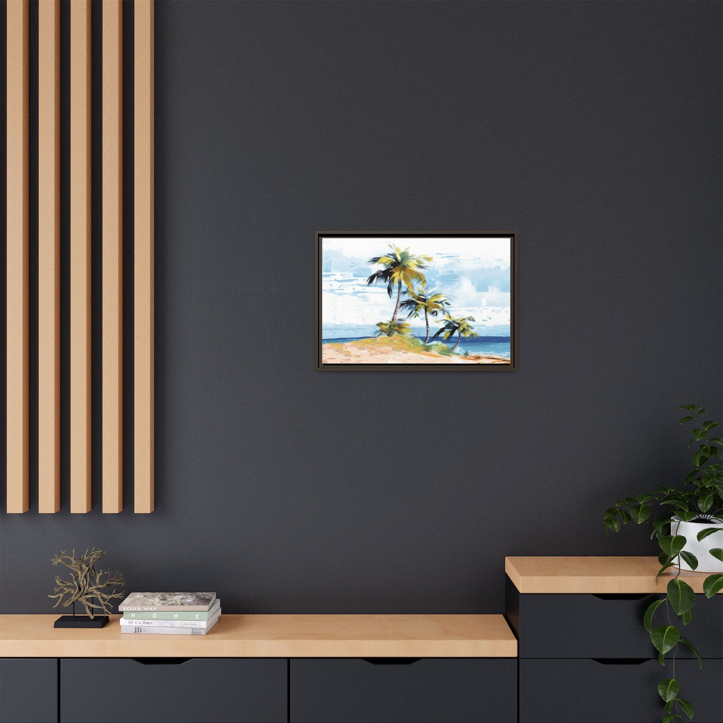 Tropical Retreat Framed Matte Canvas Art - Multiple Frame Colors & Size Options