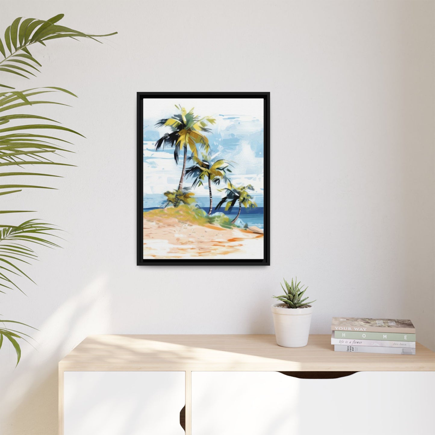 Tropical Retreat Framed Matte Canvas Art - Multiple Frame Colors & Size Options
