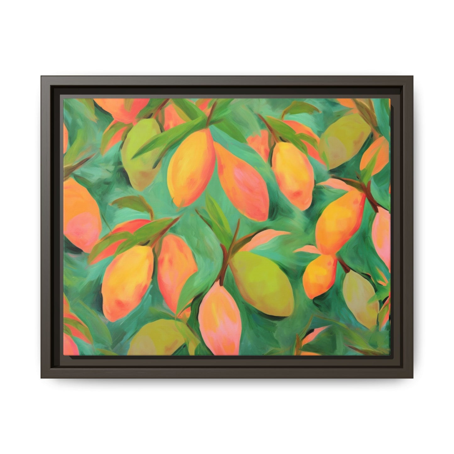 Mangoes Framed Matte Canvas Art - Multiple Frame Color & Size Options