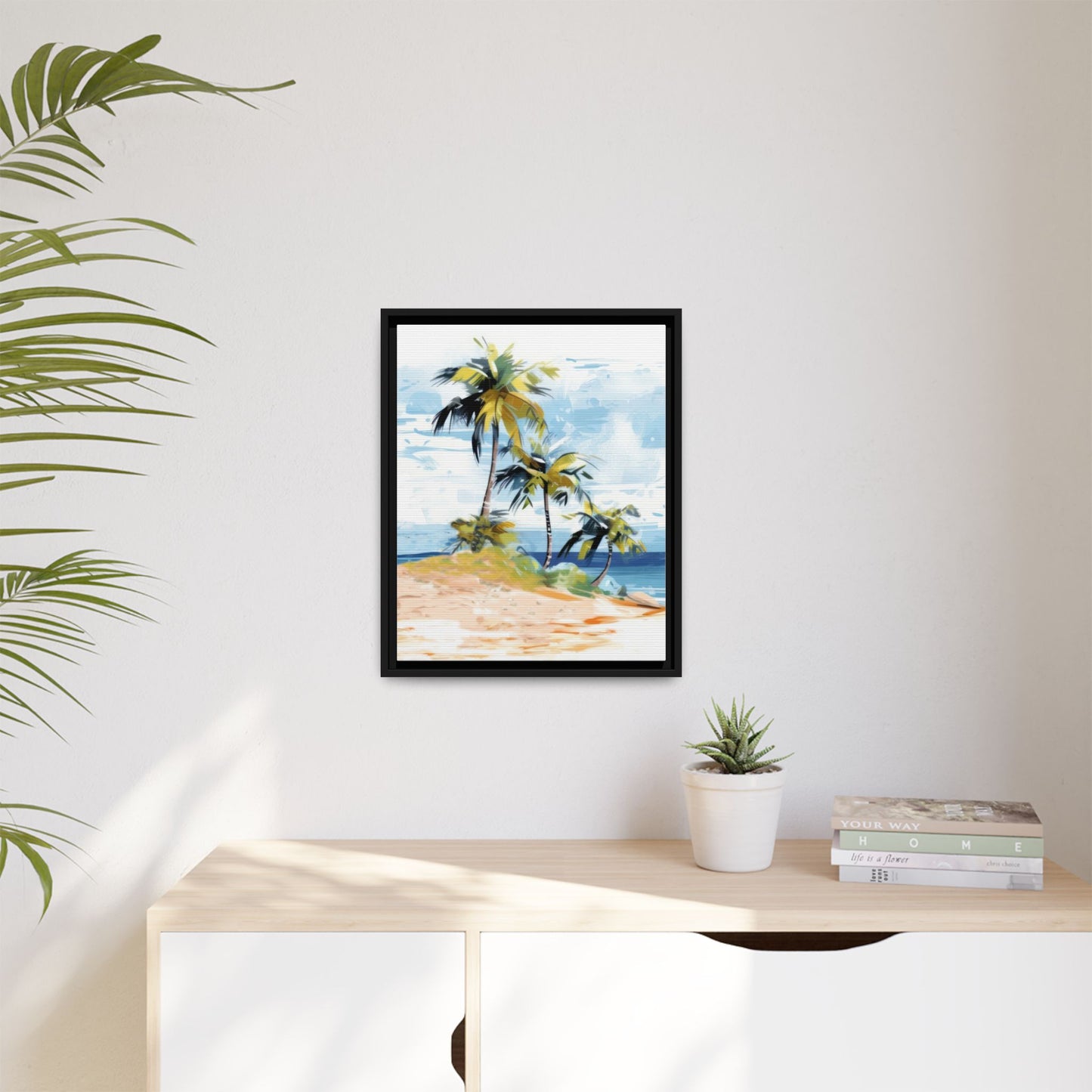 Tropical Retreat Framed Matte Canvas Art - Multiple Frame Colors & Size Options