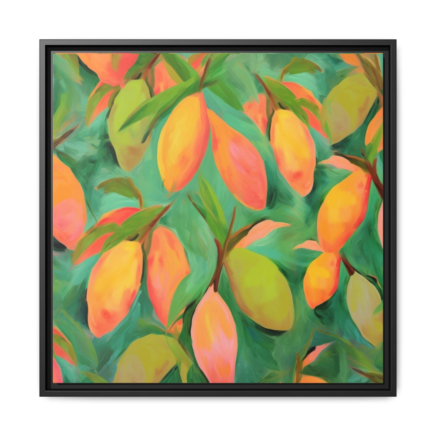 Mangoes Framed Matte Canvas Art - Multiple Frame Color & Size Options