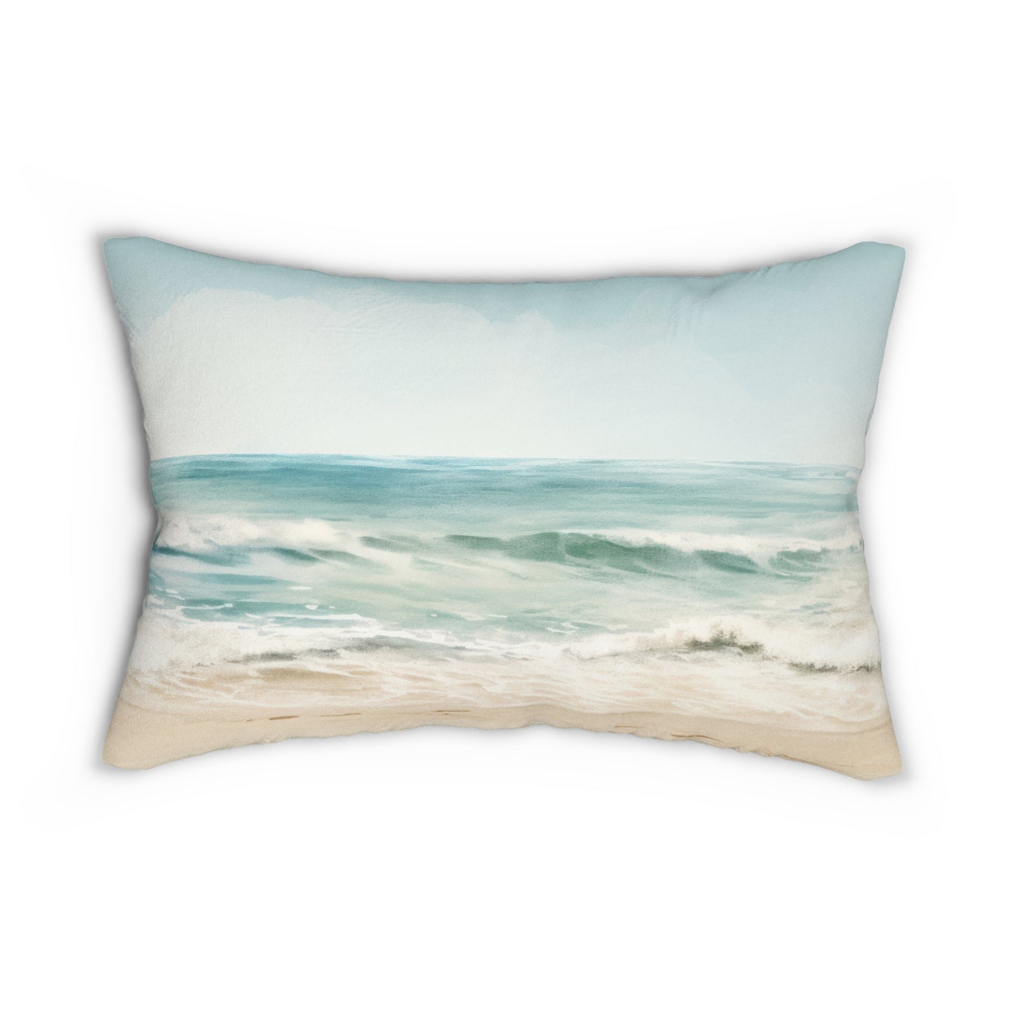 Ocean Breeze Printed Lumbar Pillow with Insert (20" x 14") - Includes insert and zipper closure