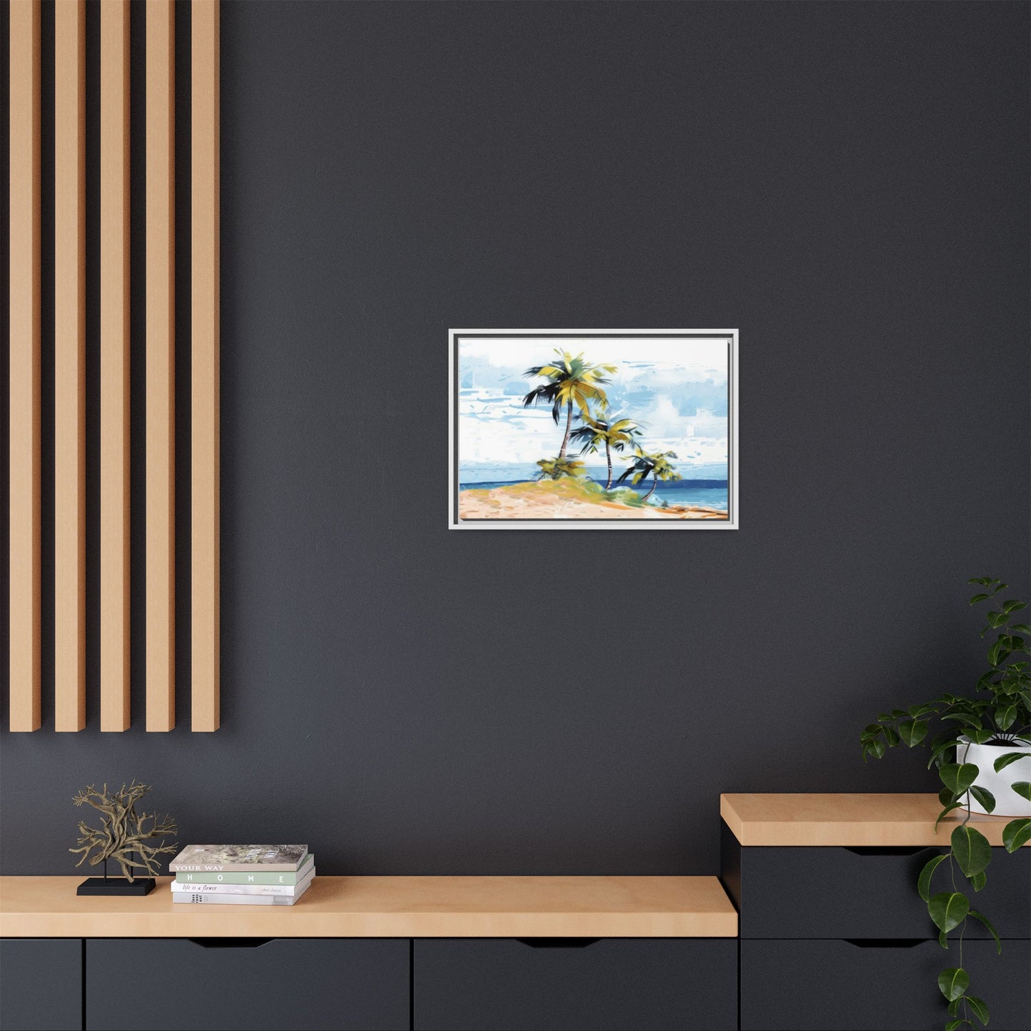 Tropical Retreat Framed Matte Canvas Art - Multiple Frame Colors & Size Options