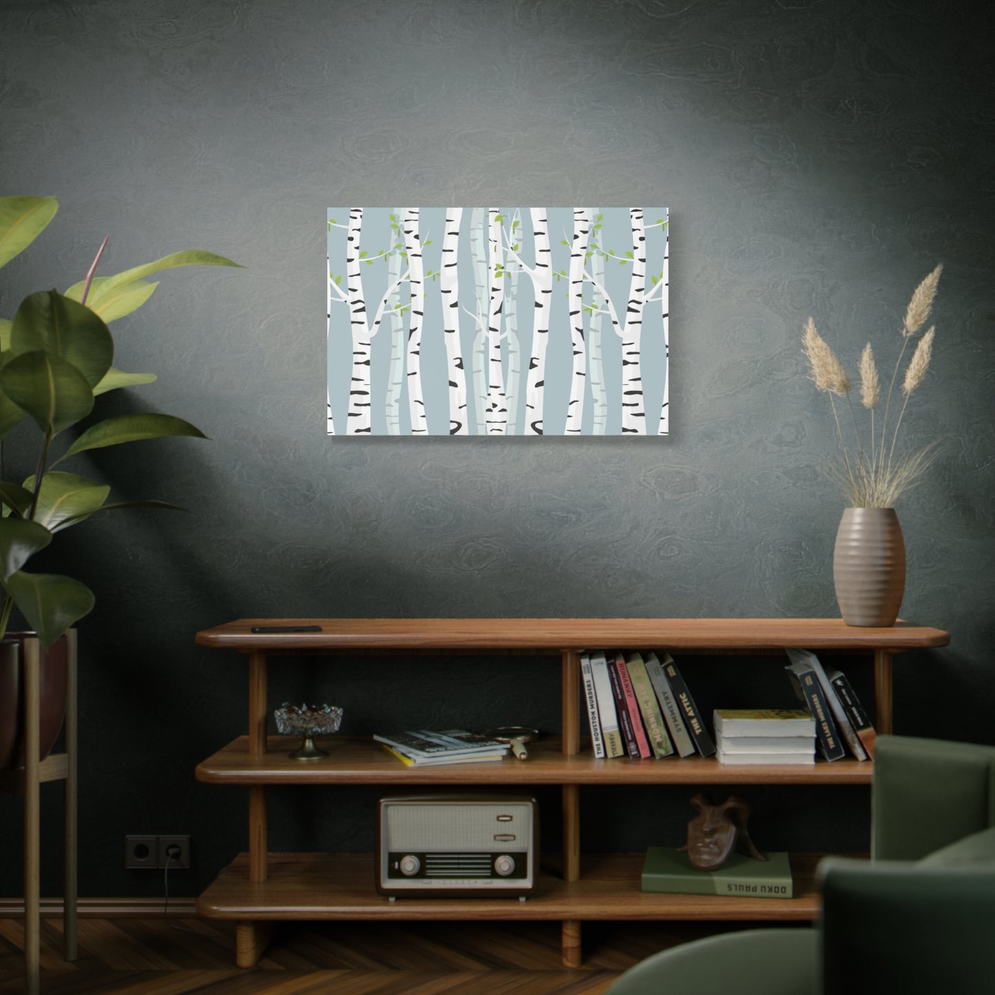 White Birch Canvas Art Print - Multiple Sizing Options