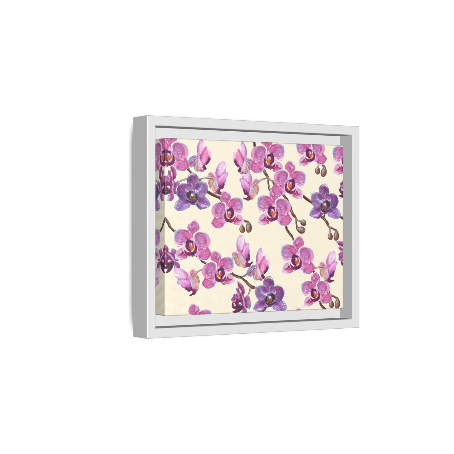 Vanilla Orchid Framed Matte Canvas Art - Multiple Frame Colors & Size Options