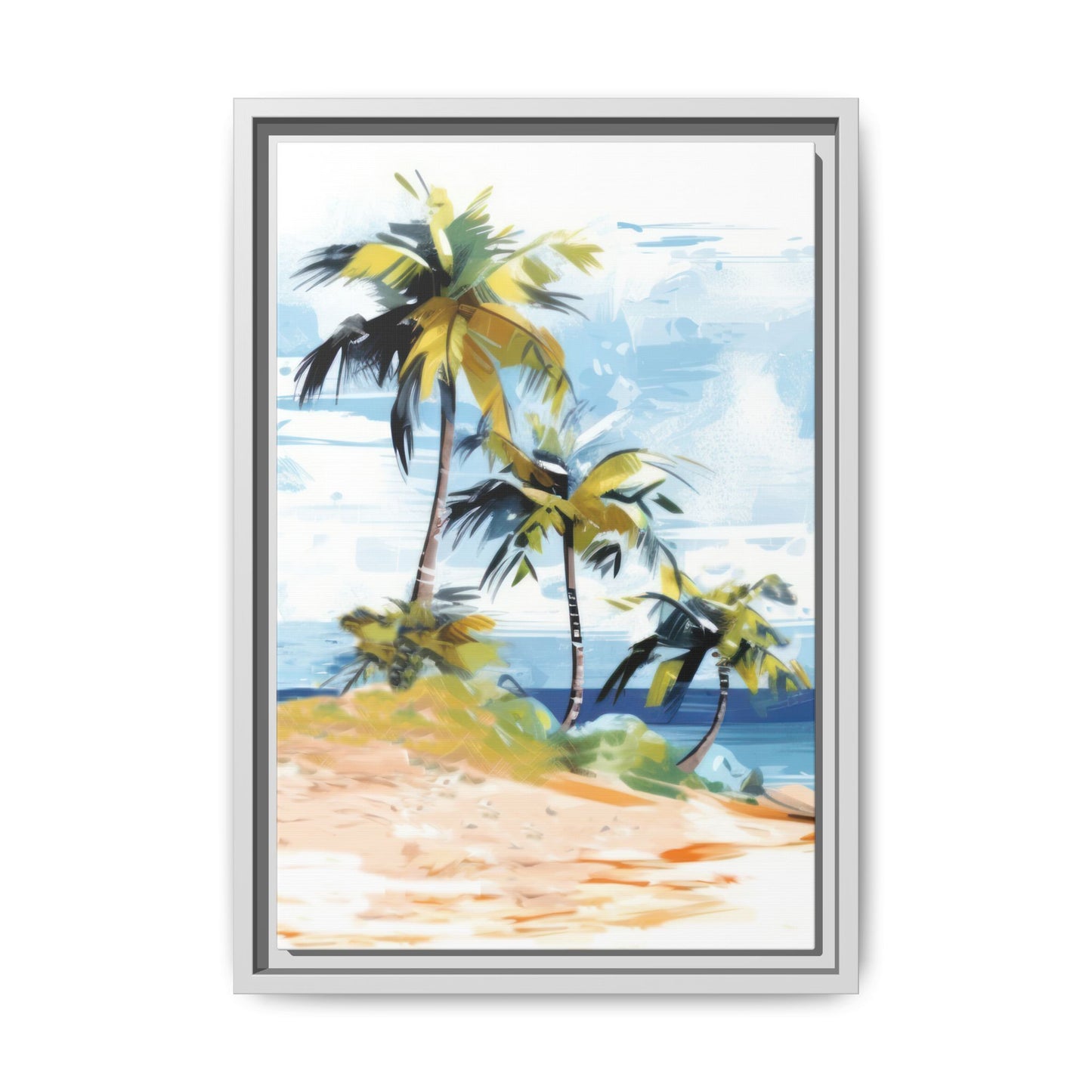 Tropical Retreat Framed Matte Canvas Art - Multiple Frame Colors & Size Options