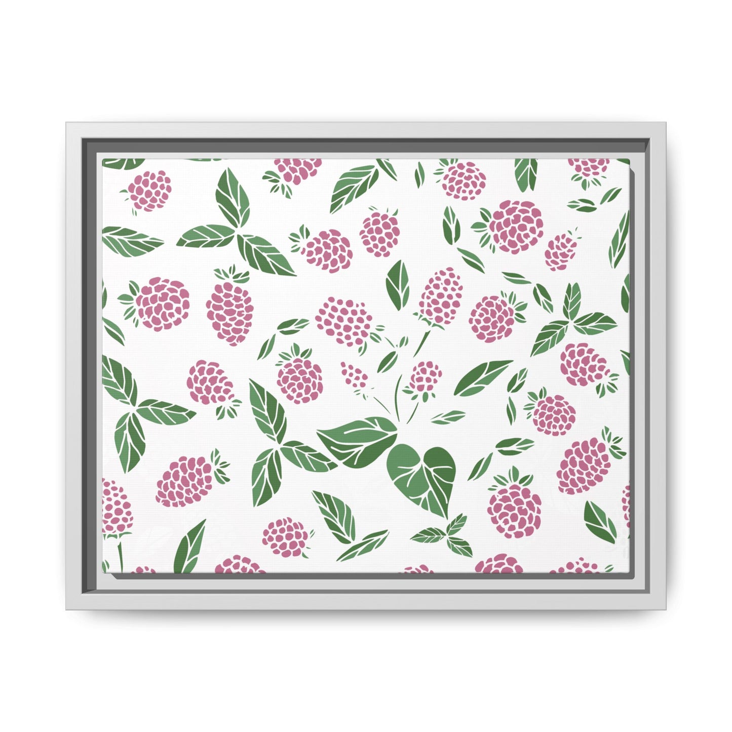 Pink Berry Framed Matte Canvas Art - Multiple Frame Colors & Size Options