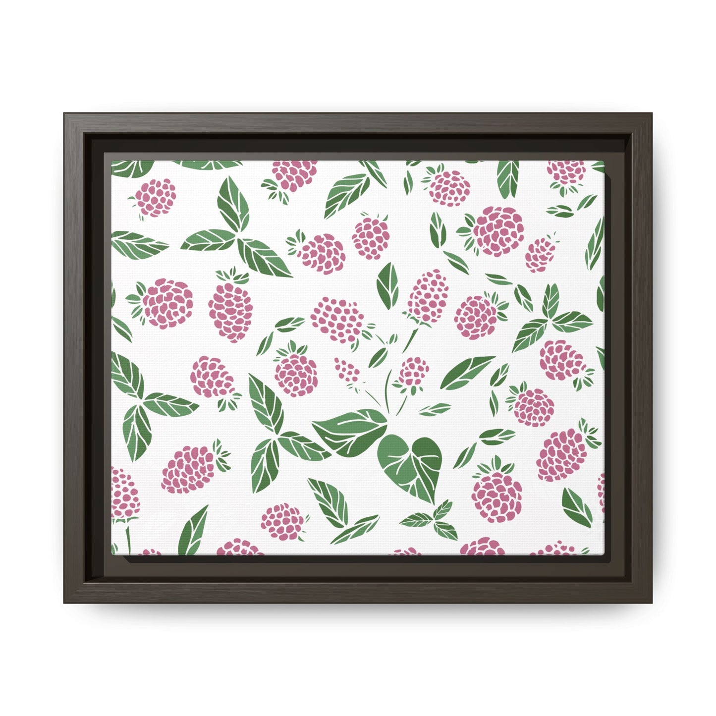 Pink Berry Framed Matte Canvas Art - Multiple Frame Colors & Size Options