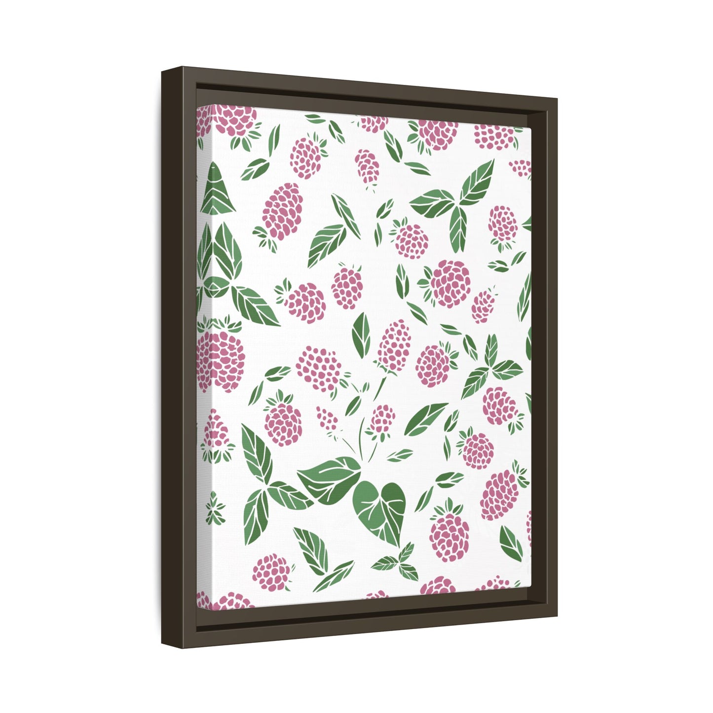 Pink Berry Framed Matte Canvas Art - Multiple Frame Colors & Size Options