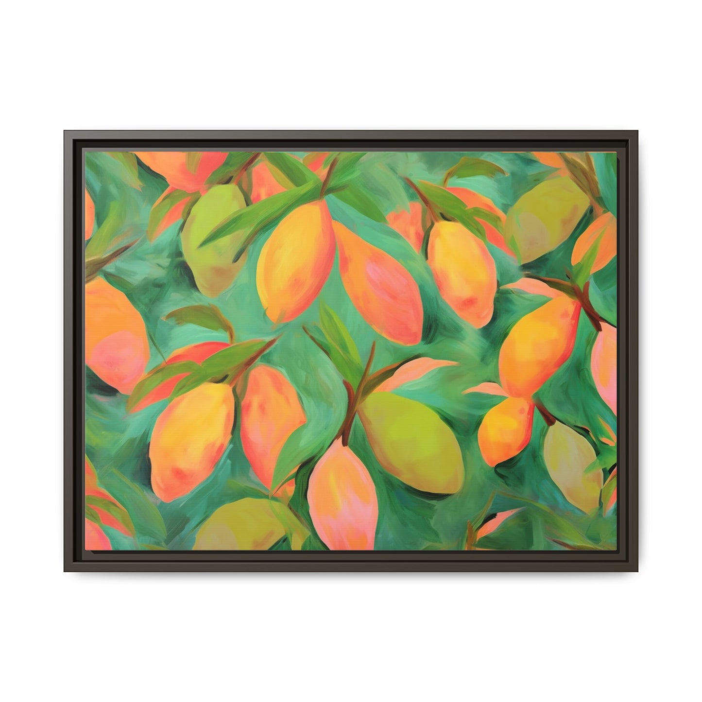 Mangoes Framed Matte Canvas Art - Multiple Frame Color & Size Options