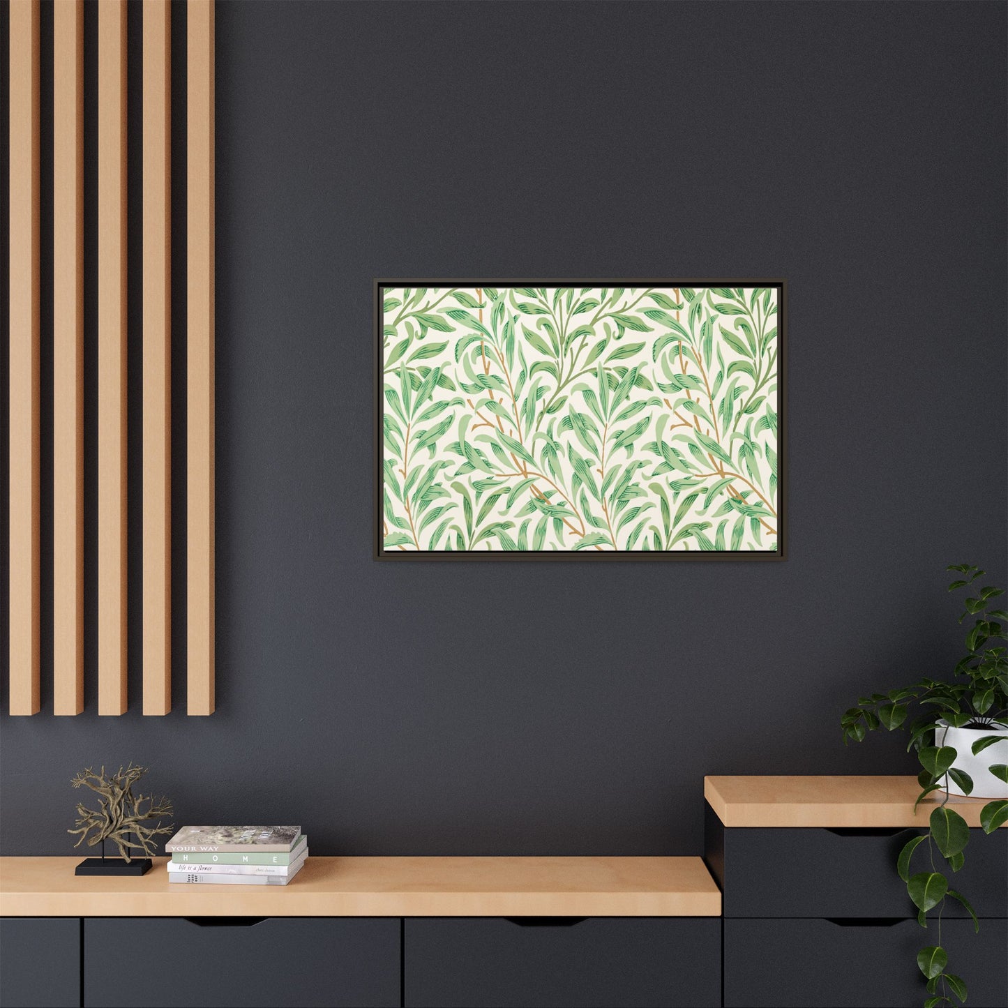 Willow Boughs Framed Matte Canvas Art - Multiple Frame Color & Size Options