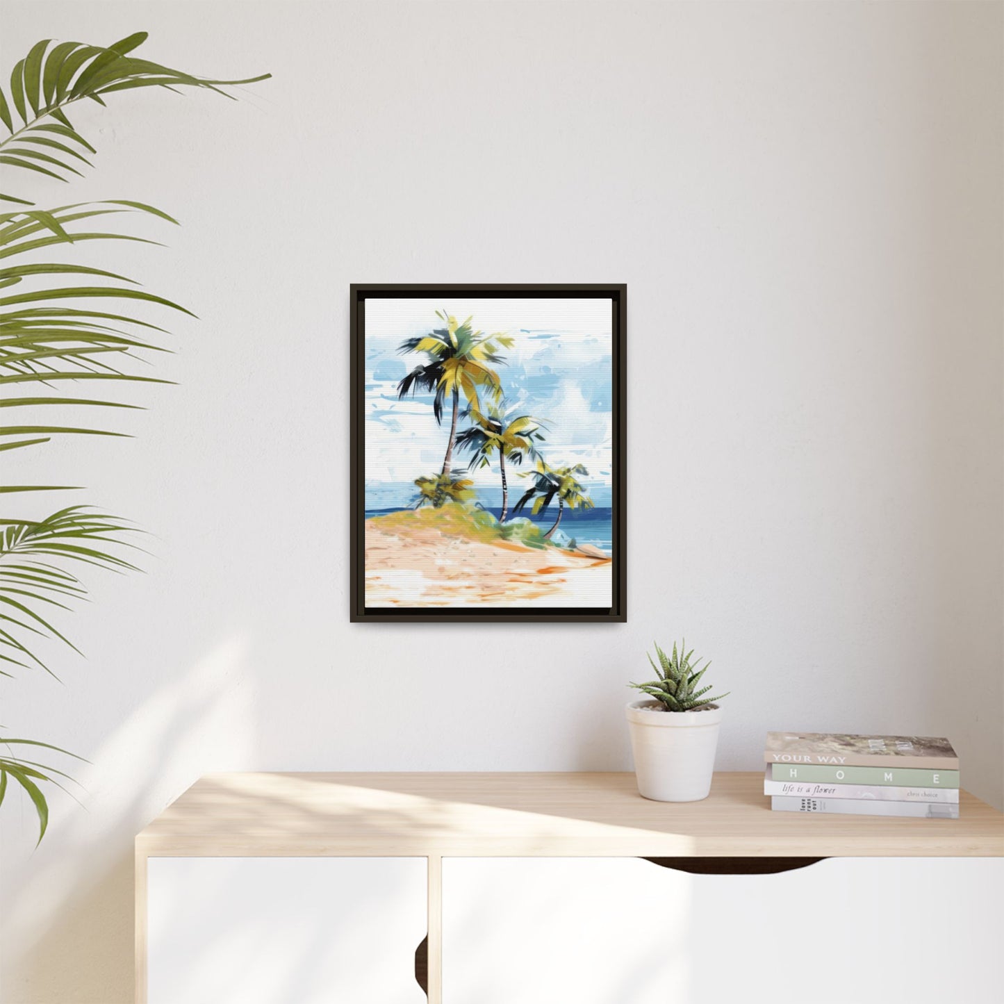 Tropical Retreat Framed Matte Canvas Art - Multiple Frame Colors & Size Options
