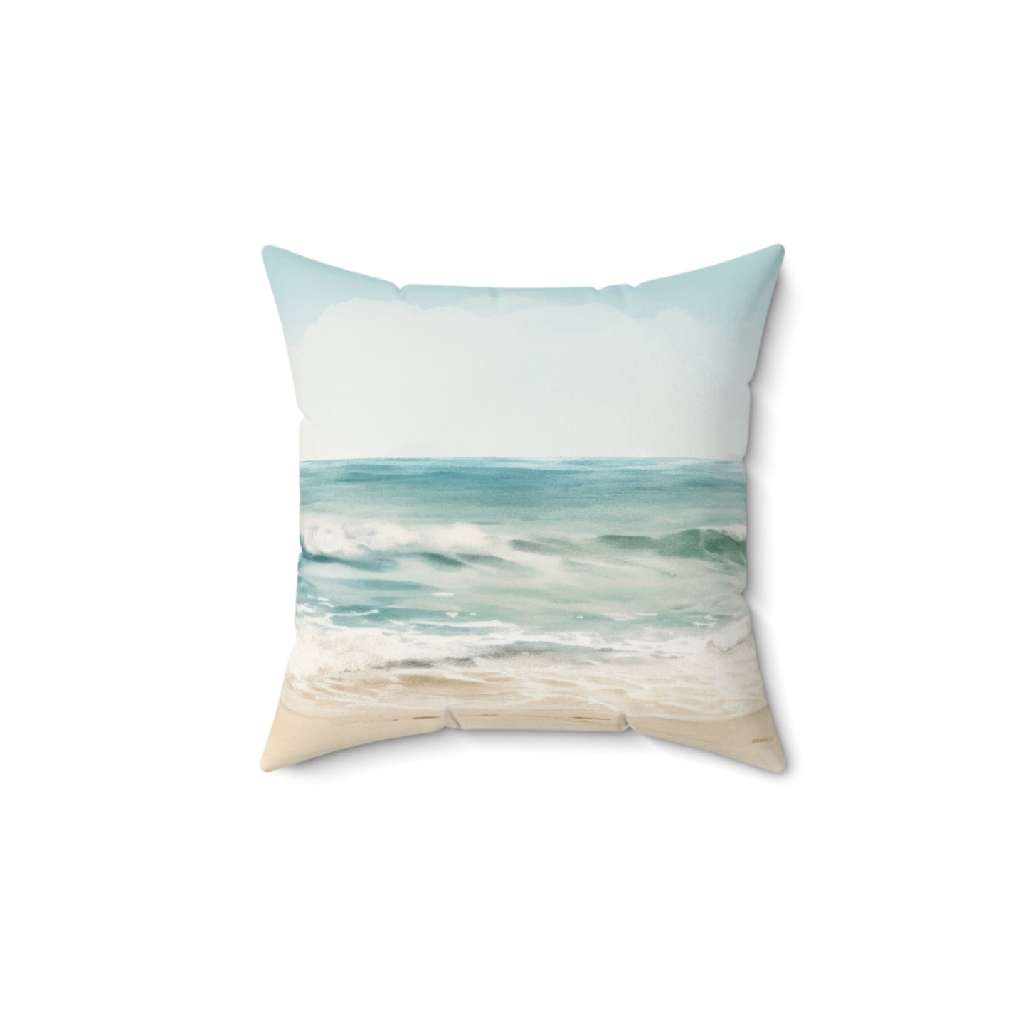 Ocean Breeze Printed Square Pillow Cover with Insert - Multiple Sizes (14"x14", 16"x16", 18"x18", 20"x20"), Includes insert and zipper closure