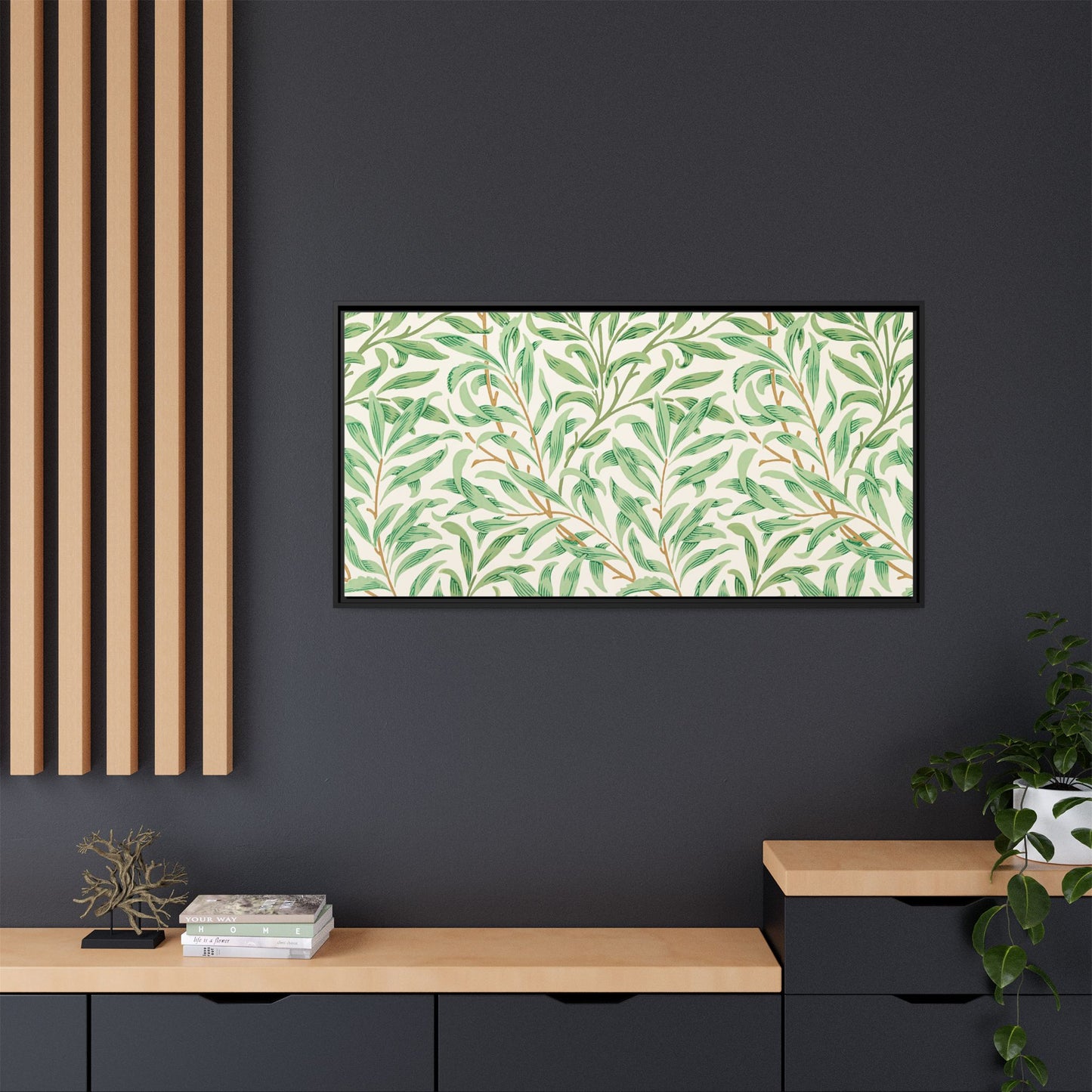 Willow Boughs Framed Matte Canvas Art - Multiple Frame Color & Size Options