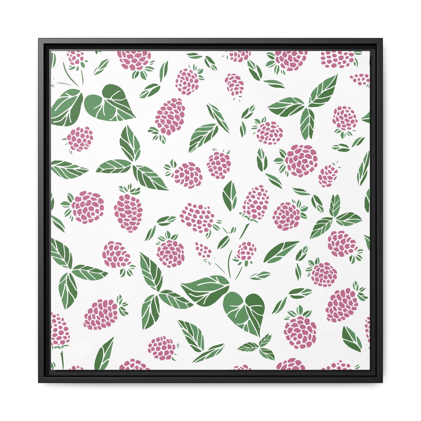 Pink Berry Framed Matte Canvas Art - Multiple Frame Colors & Size Options
