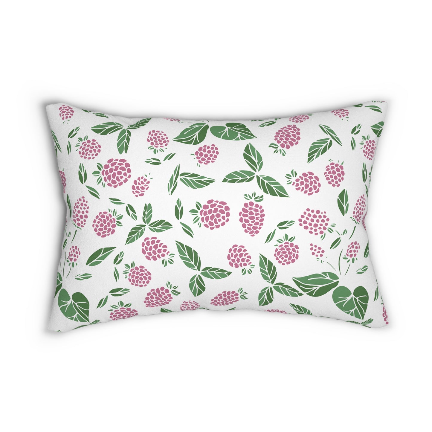Pink Berry Printed Lumbar Pillow with Insert (20" x 14") - Includes insert and zipper closure