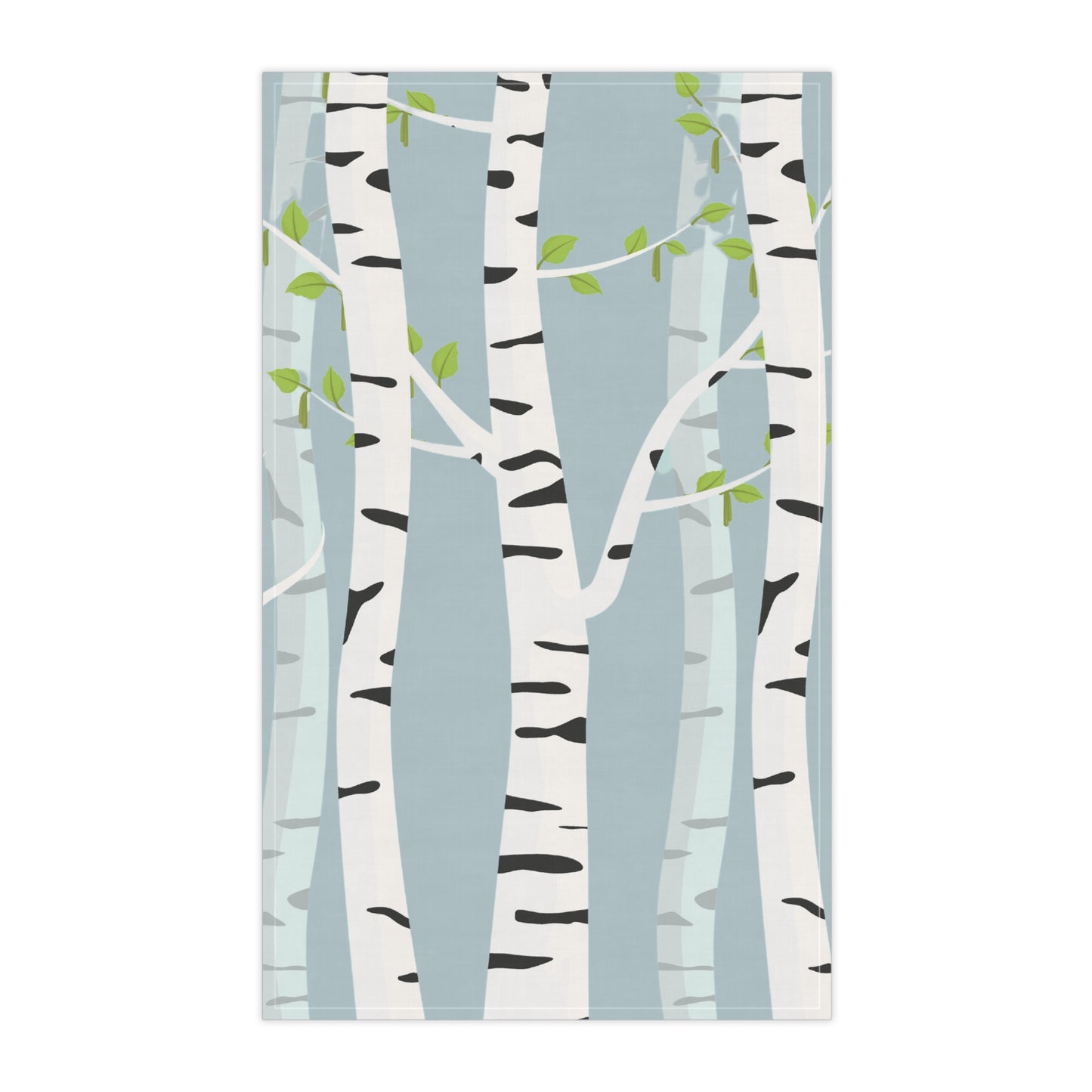 White Birch Printed Tea Towels - 100% Cotton Twill, 18" x 30"