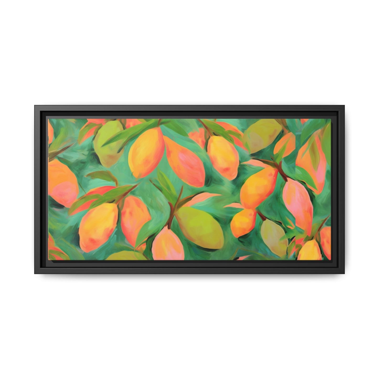 Mangoes Framed Matte Canvas Art - Multiple Frame Color & Size Options
