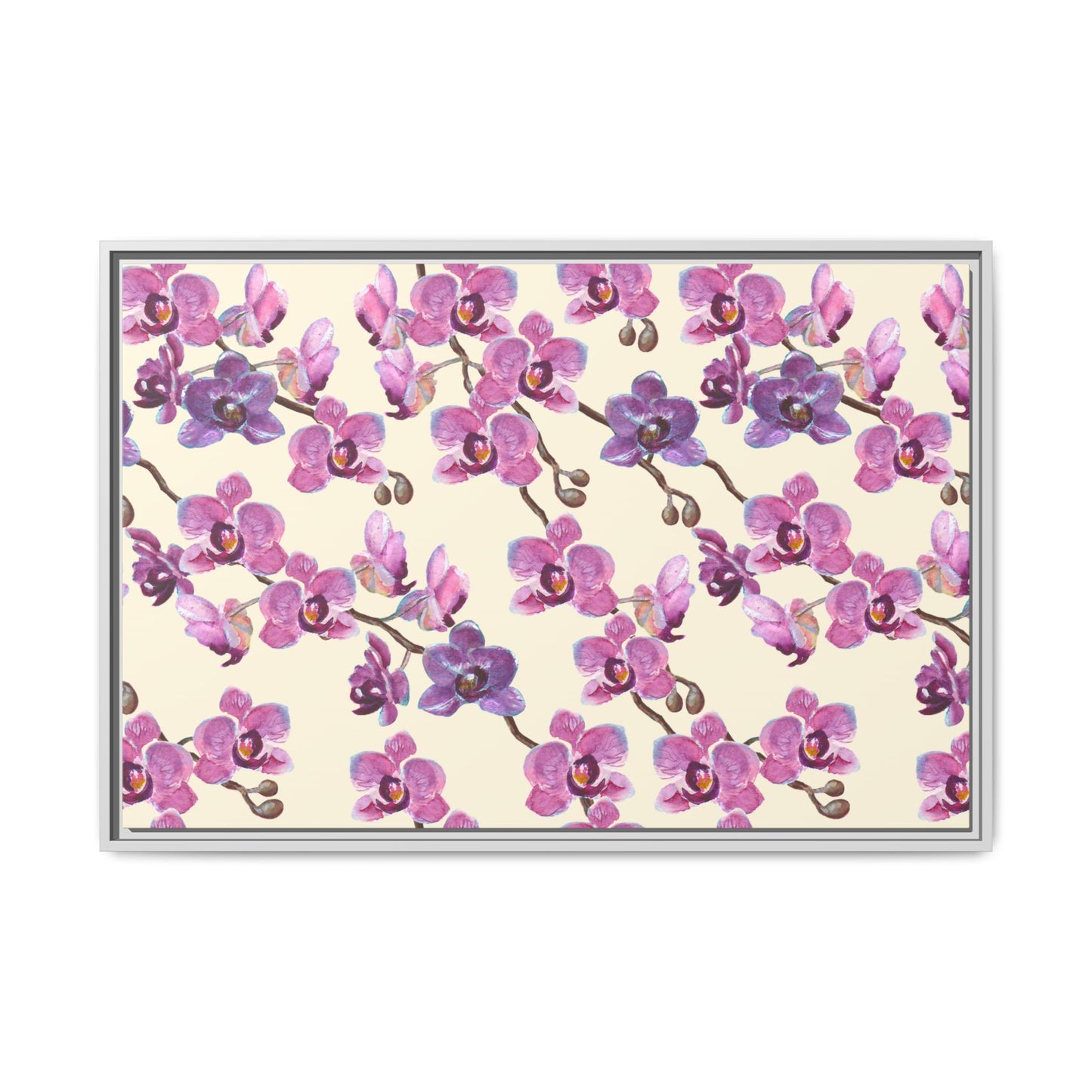 Vanilla Orchid Framed Matte Canvas Art - Multiple Frame Colors & Size Options