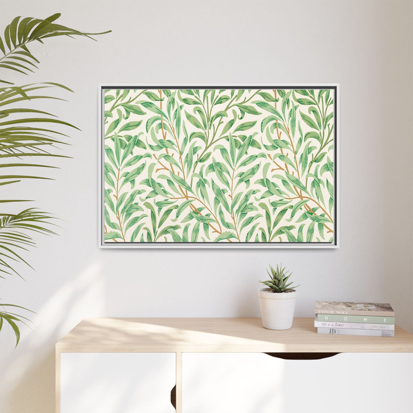 Willow Boughs Framed Matte Canvas Art - Multiple Frame Color & Size Options